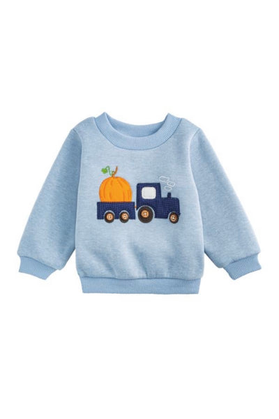 kids pumpkin tractor sweatshirt