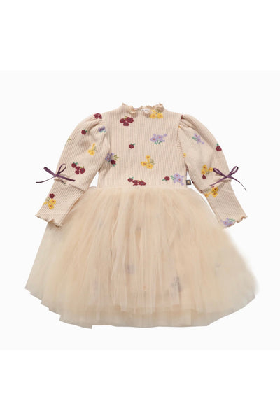 girls floral top balloon sleeve tutu dress
