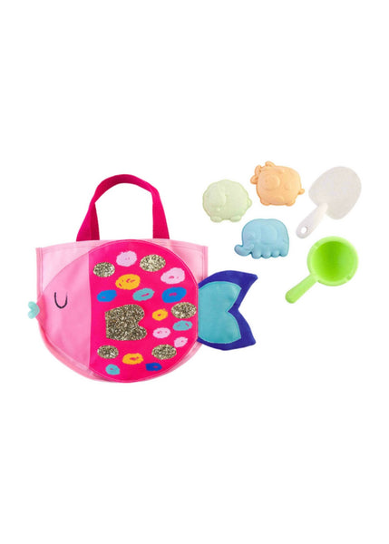 kids beach tote + toys