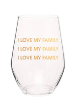 Load image into Gallery viewer, wine glass love family
