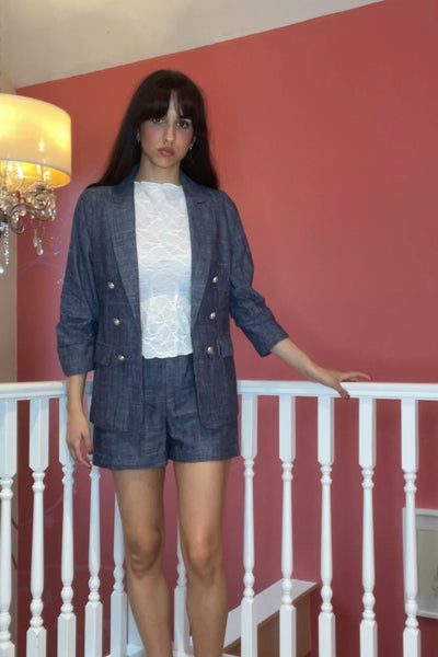 linen tailored shorts