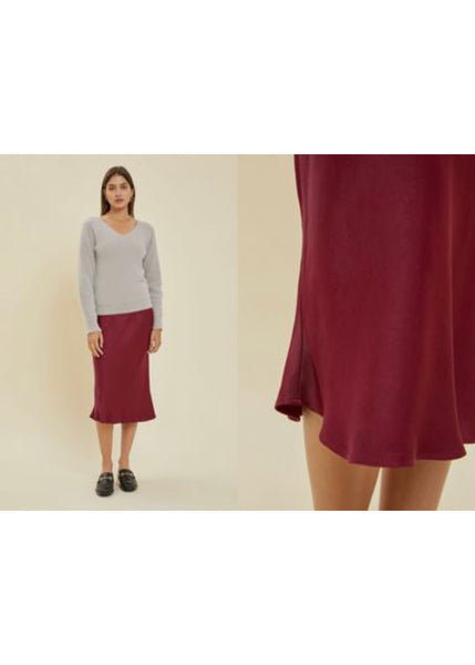 satin midi skirt