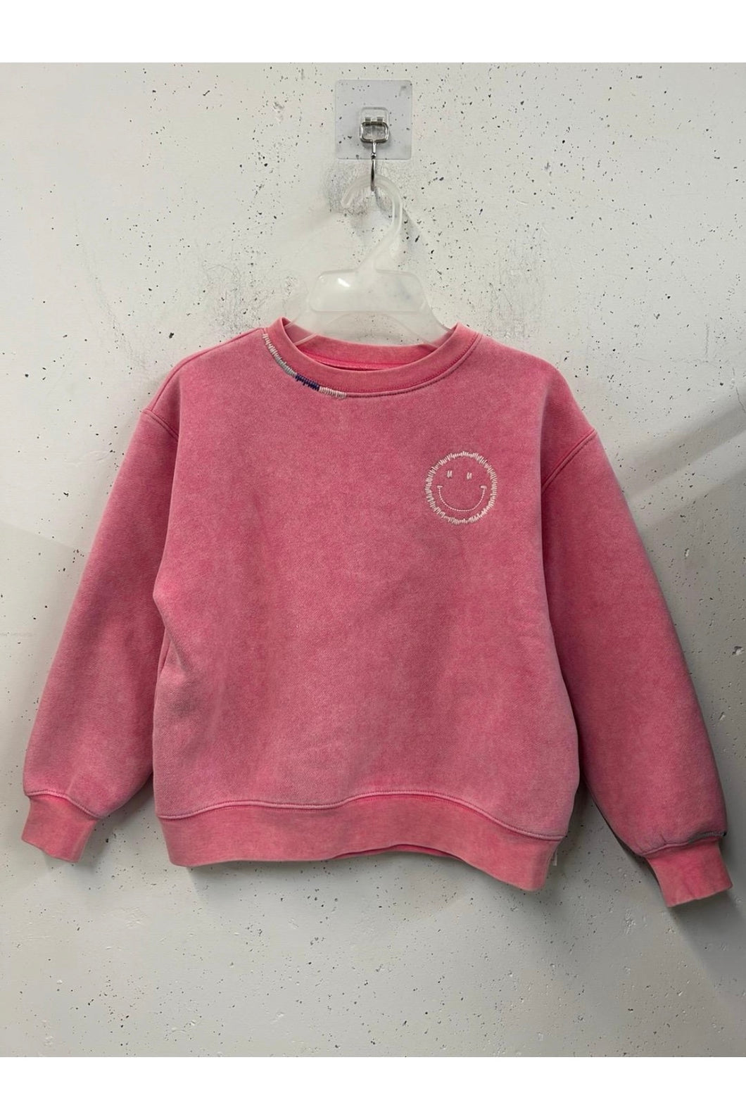 girls smiley stiched sweatshirt