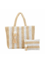 Load image into Gallery viewer, straw tote + pouch set
