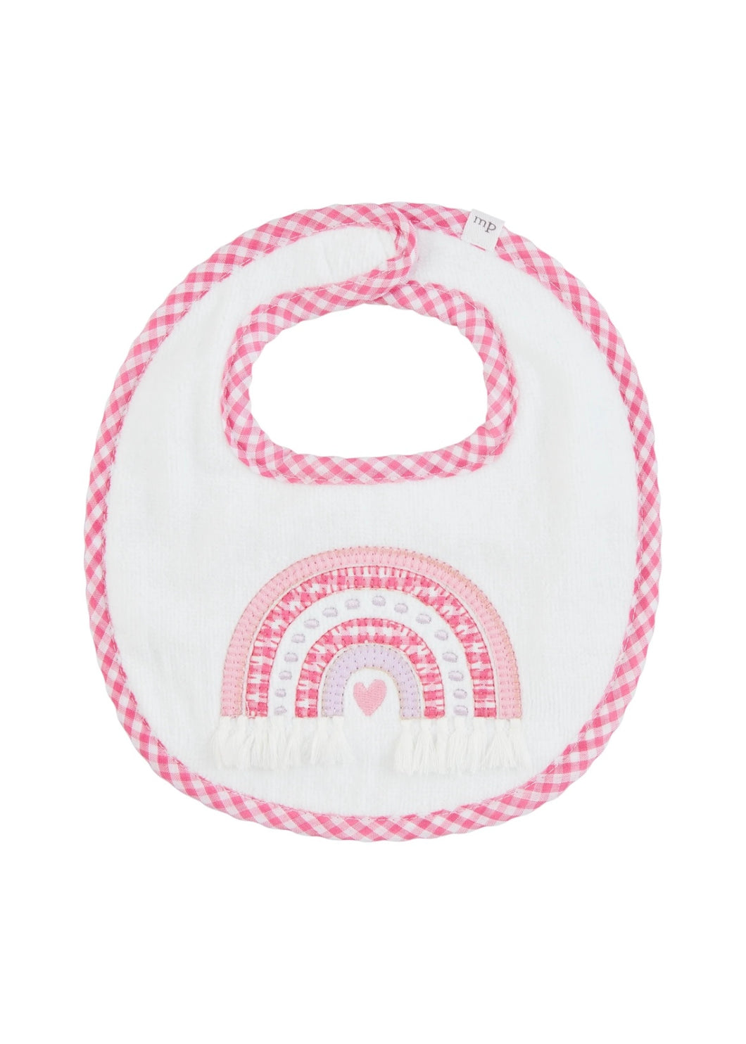 girls applique terry bib