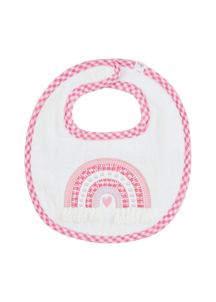 girls applique terry bib