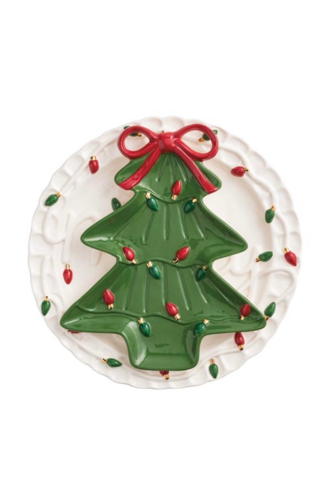 merry tree bow platter set