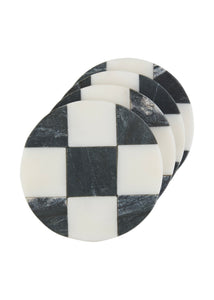 checkered coaster set