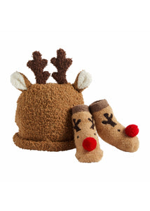 baby christmas sock + hat set