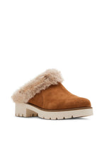 Load image into Gallery viewer, fur trim suede mule
