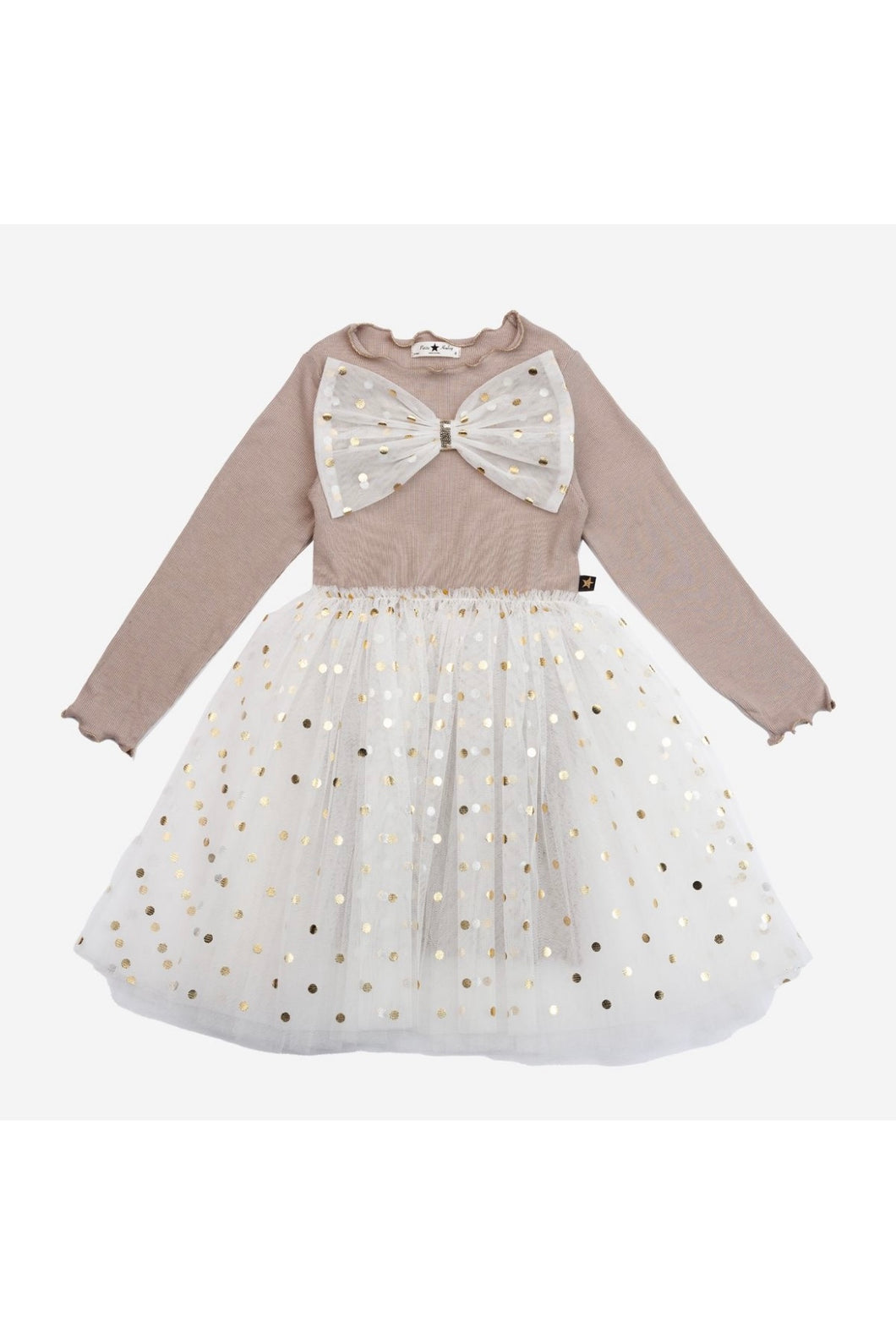 girls gold dot bot tutu dress
