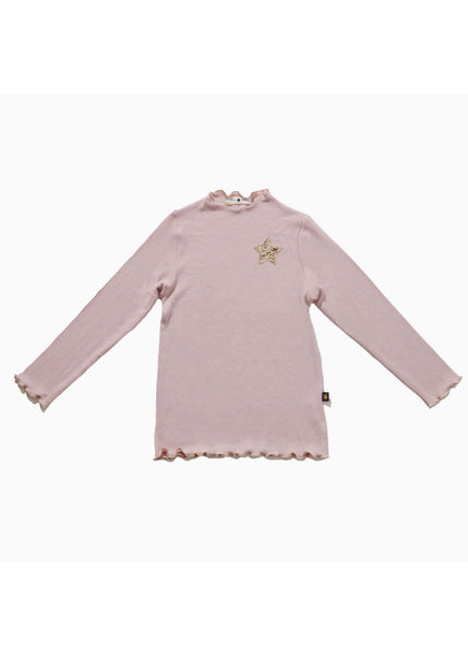 girls star rib mock neck
