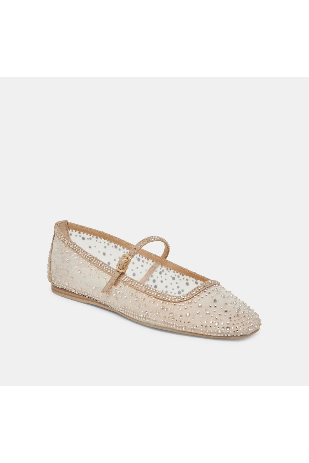 mesh crystal ballet flat