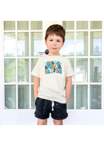 kids hello kindergarten tee