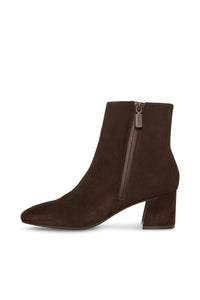 waterproof suede heel bootie