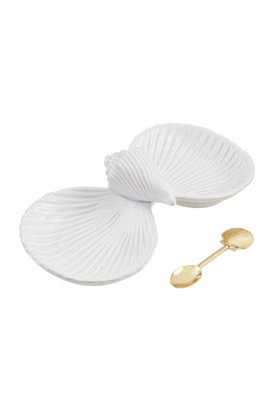 shell double tidbit tray