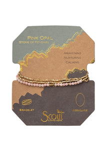 bracelet/necklace pink opal
