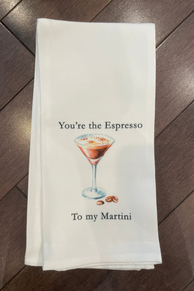 kitchen towel espresso martini