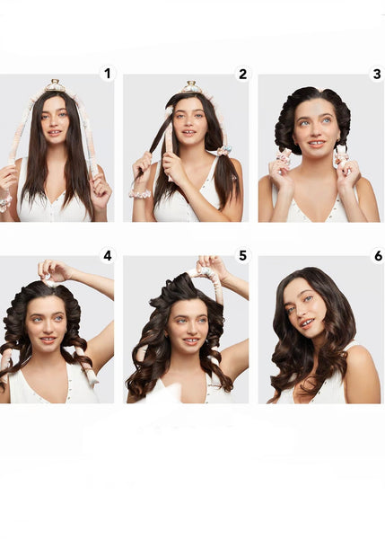 satin heatless curing set - tie dye