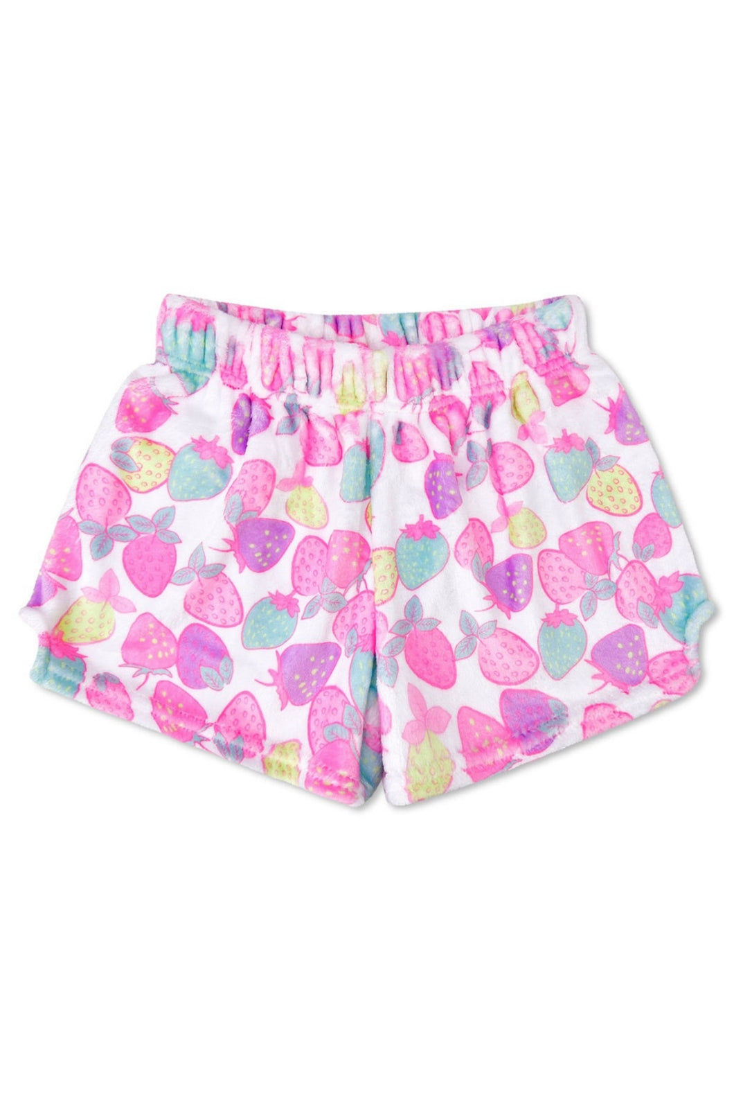 girls plush shorts berry