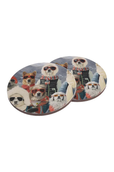 4 coaster set martini dogs