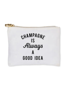 flat zip pouch champagne always