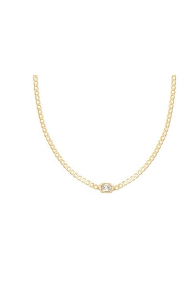 cz center link necklace