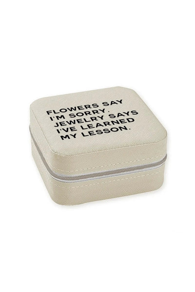 travel jewelry case flowers say