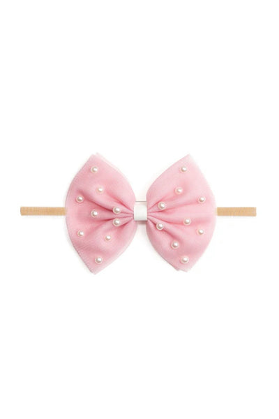 pearl tulle baby headband