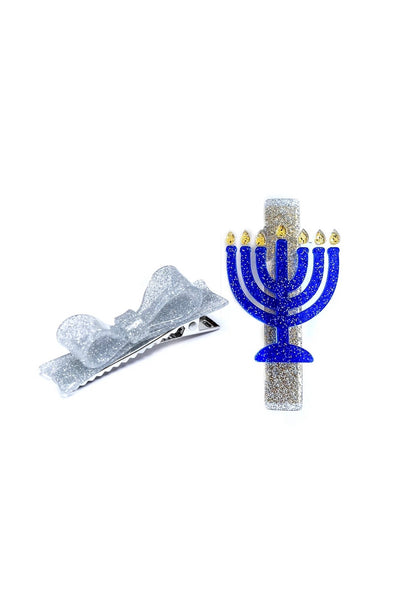 menorah hair clips