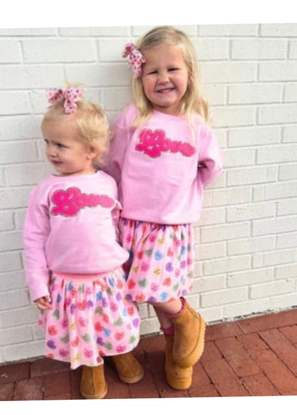 girls love patch sweatshirt