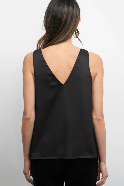 knot shoulder satin tank