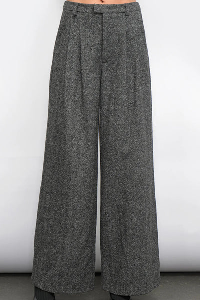 herringbone wide trouser pant