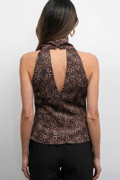 leo funnel neck halter top