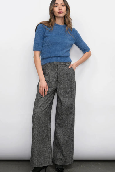 herringbone wide trouser pant