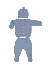 Load image into Gallery viewer, infant knit sweater, pant + hat set
