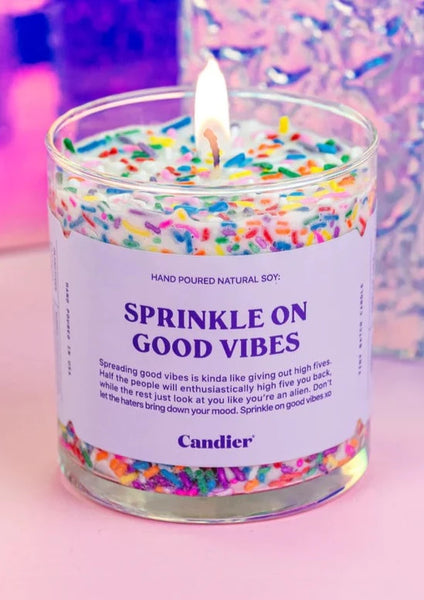 candle - sprinkle good vibes