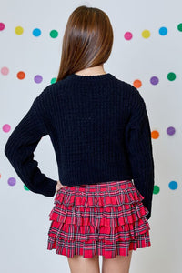 girls gold button cardigan