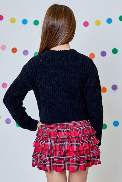 girls gold button cardigan