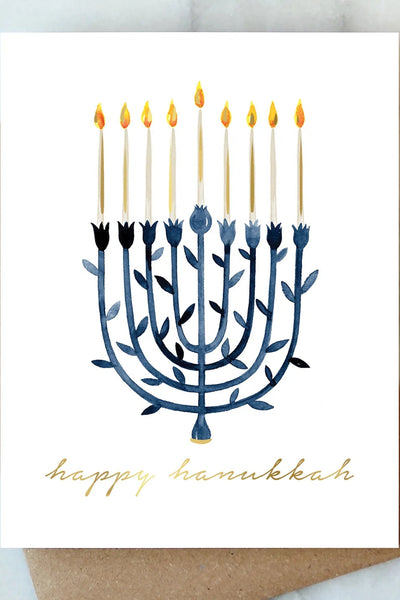 card menorah hanukkah