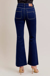 patch pocket flare jeans