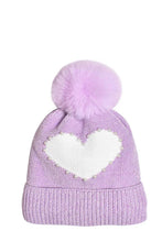 Load image into Gallery viewer, girls heart hat + glove set
