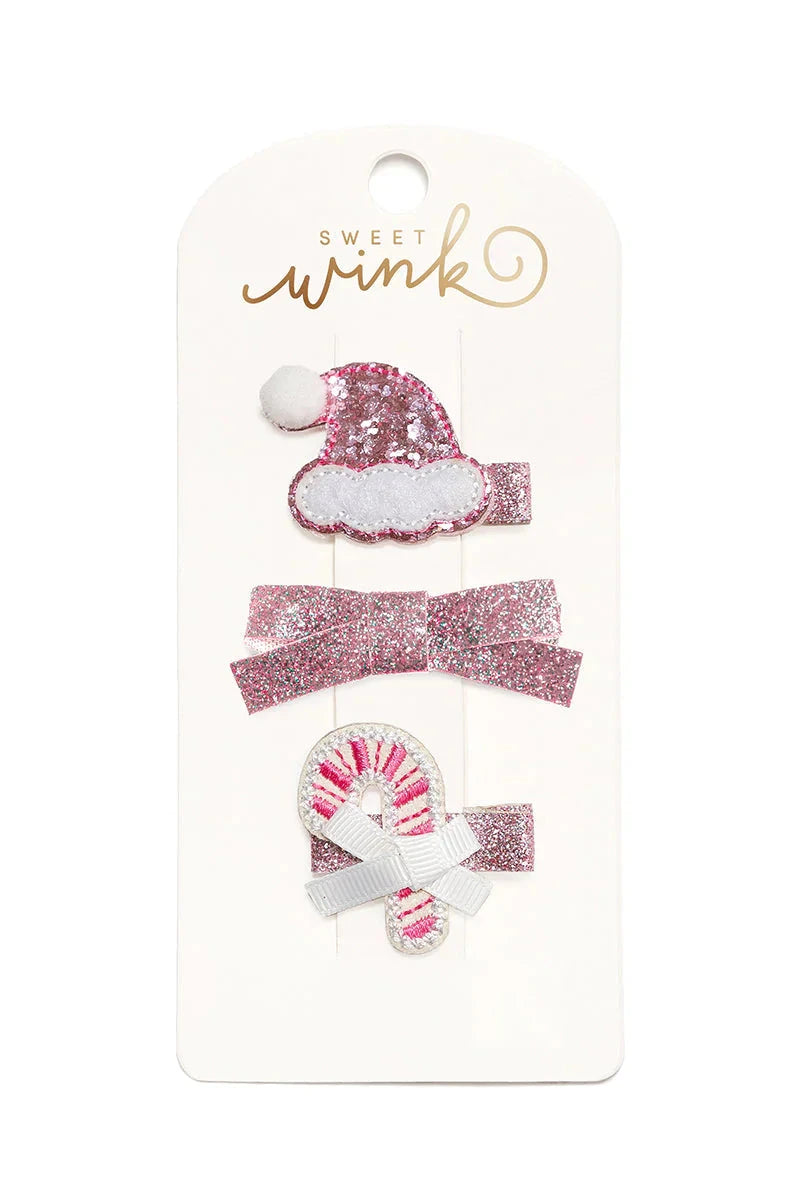 pink christmas clip set