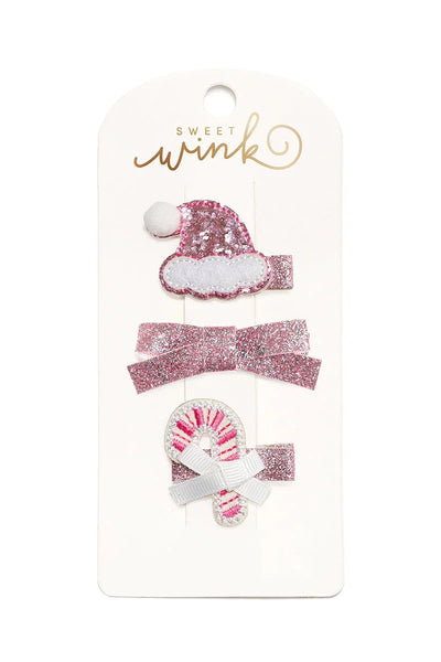 pink christmas clip set
