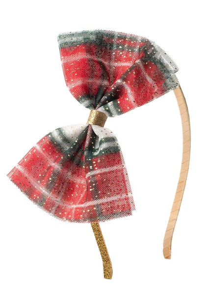 girls christmas plaid headband