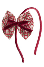 Load image into Gallery viewer, christmas plaid bow headband
