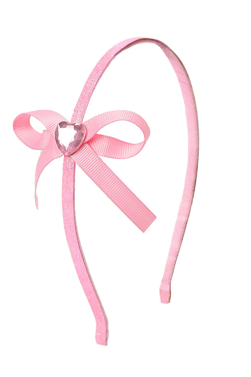dainty heart bow headband