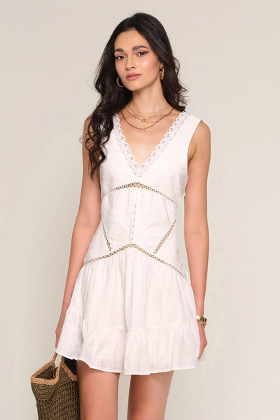 corset waist cotton mini dress