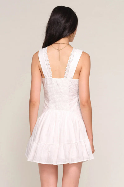 corset waist cotton mini dress