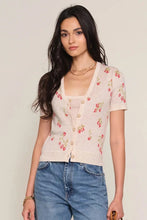 Load image into Gallery viewer, berries v neck short sleeve cardigan

